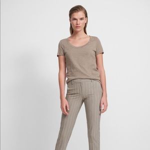 Theory open neck tee in gray